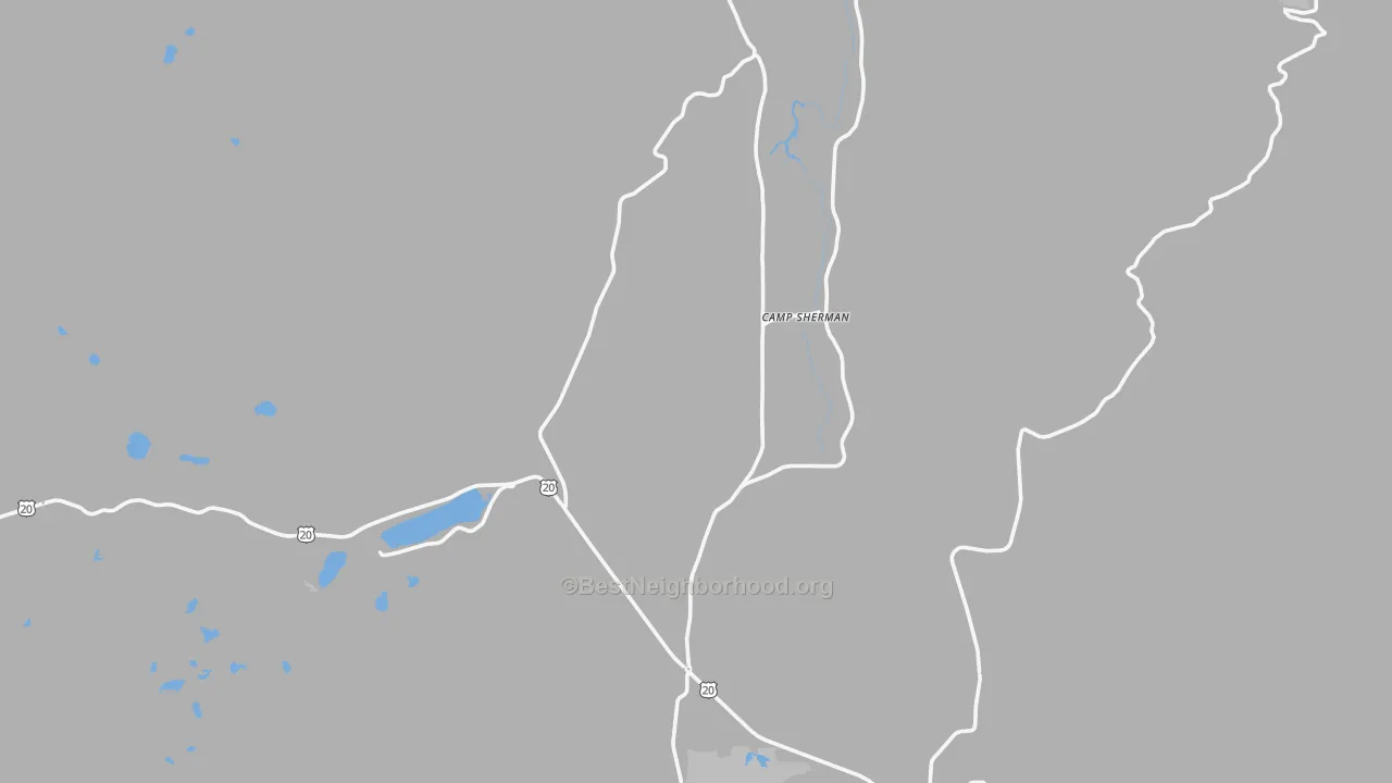 Transit Grade map of Camp Sherman, OR