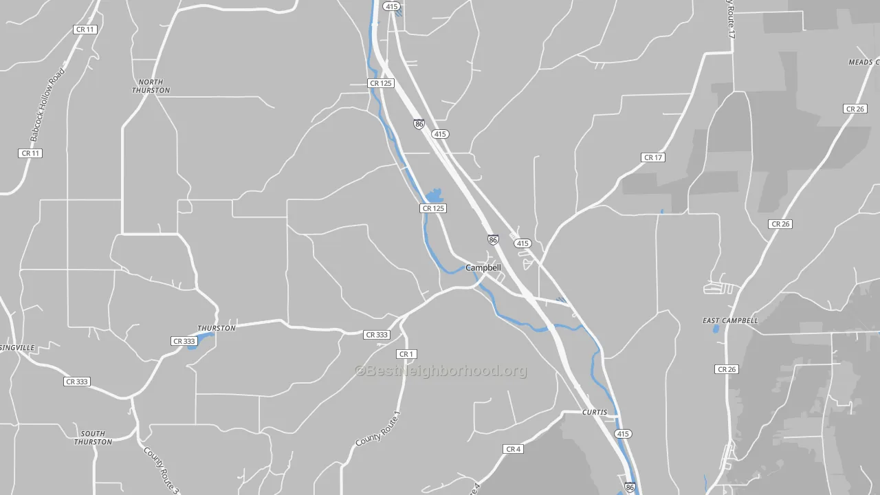 Transit Grade map of Campbell, NY