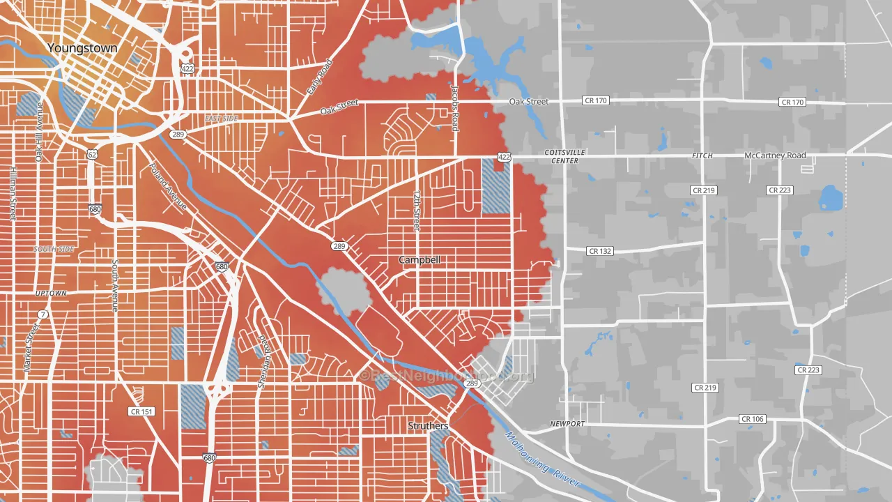 Transit Grade map of Campbell, OH