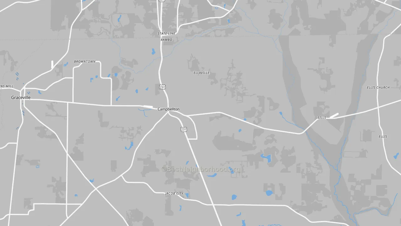 Transit Grade map of Campbellton, FL