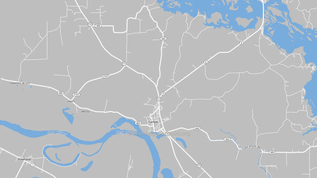 Transit Grade map of Campti, LA