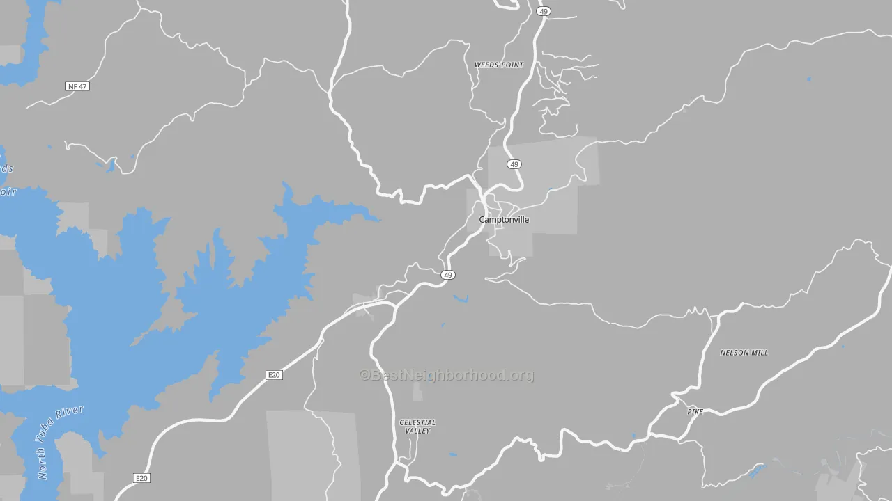 Transit Grade map of Camptonville, CA