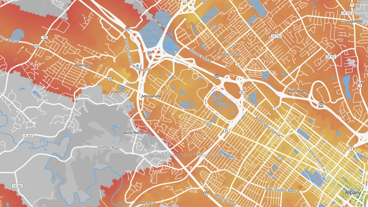 Transit Grade map of Campus Area, Albany, NY