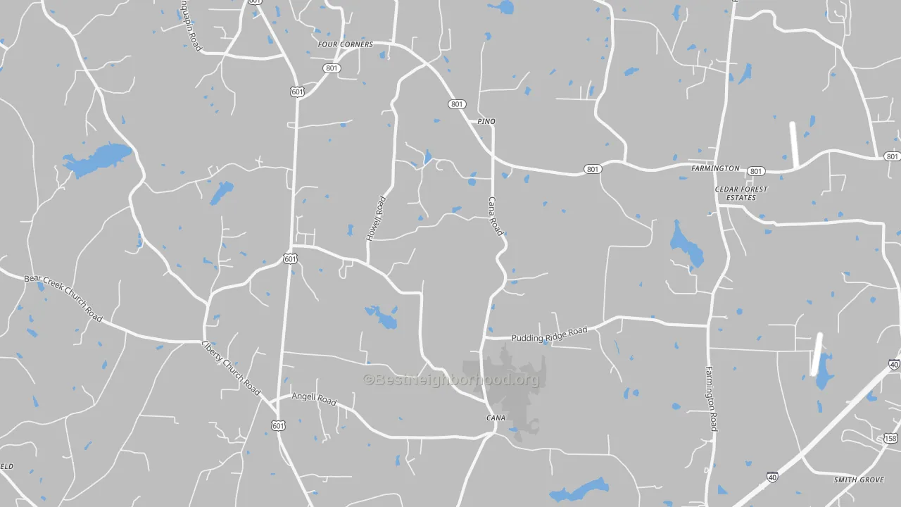 Transit Grade map of Cana, NC