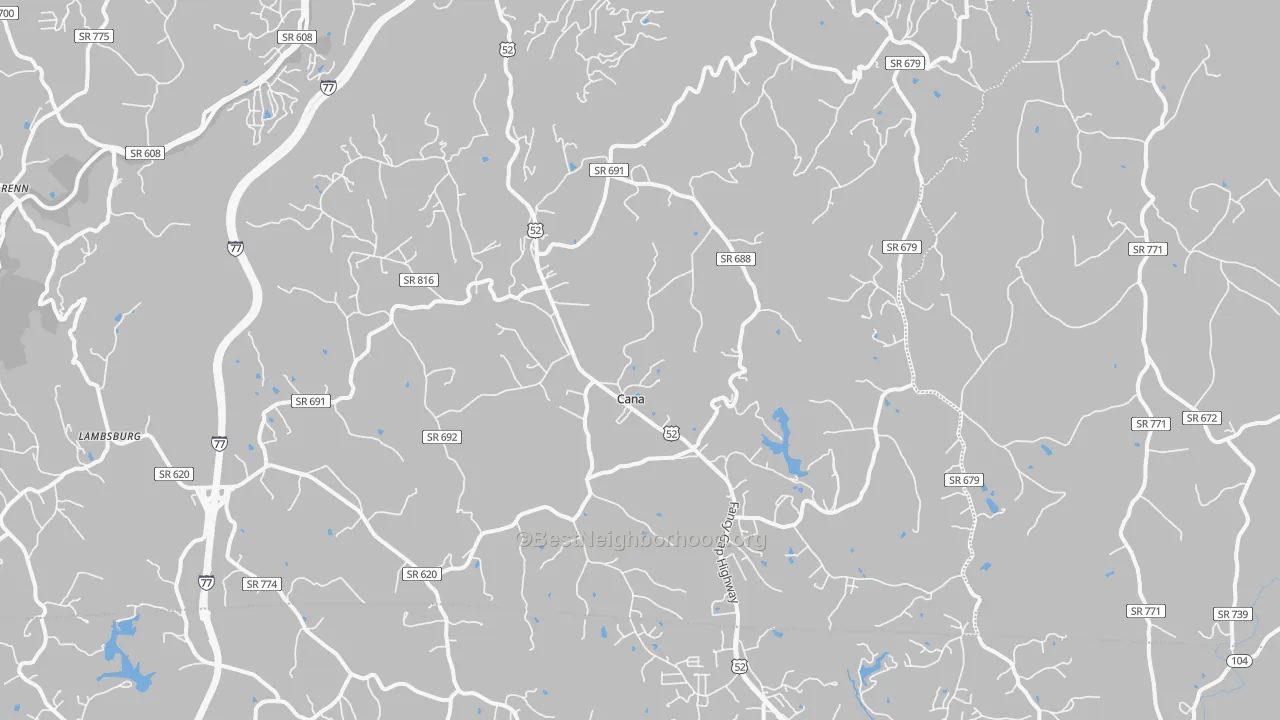 Transit Grade map of Cana, VA