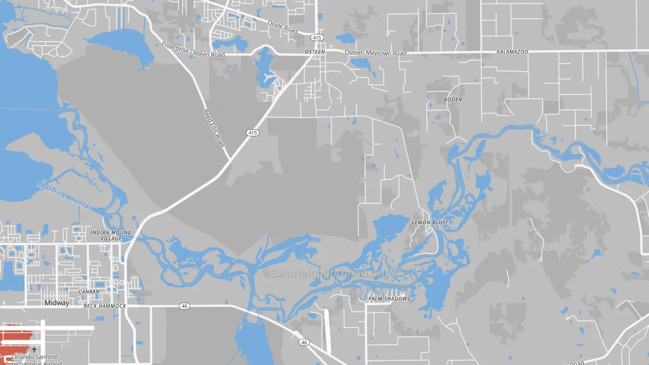 Transit Grade map of Canaan, FL