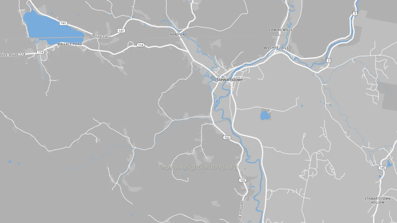 Transit Grade map of Canaan, VT
