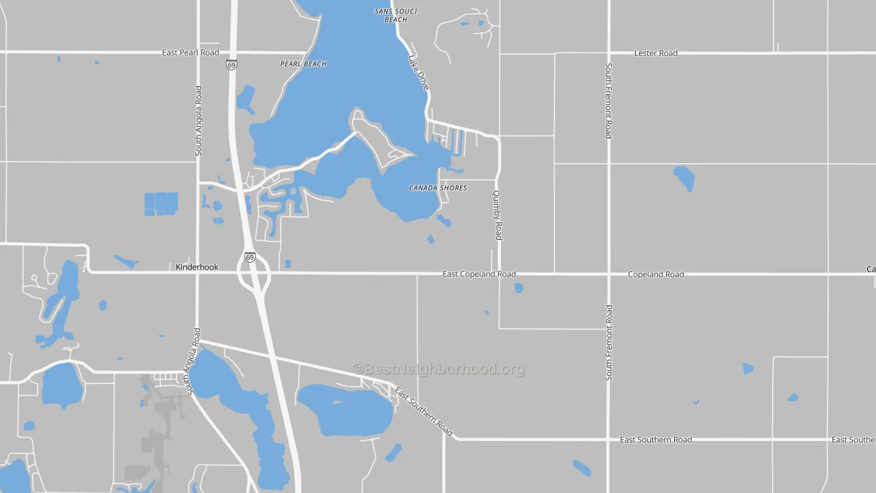 Transit Grade map of Canada Shores, MI