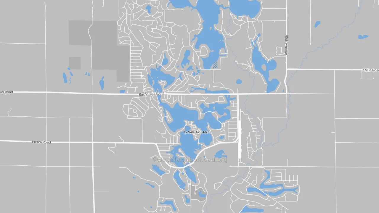 Transit Grade map of Canadian Lakes, MI