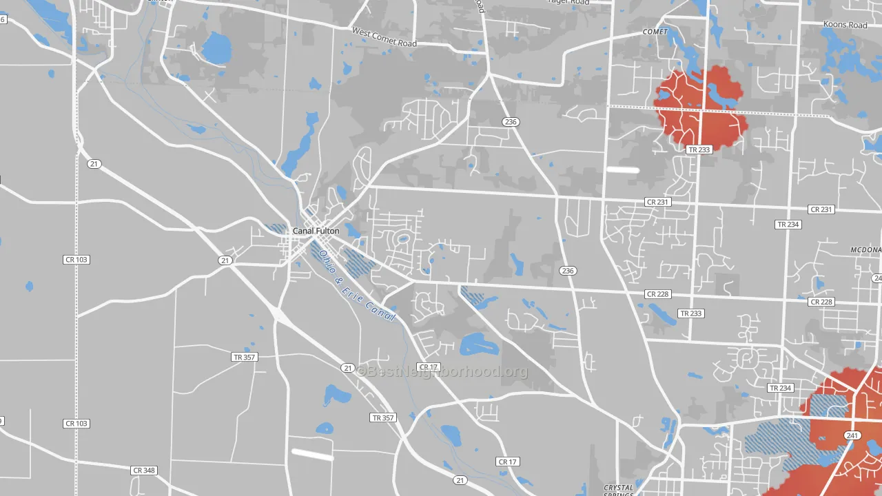 Transit Grade map of Canal Fulton, OH
