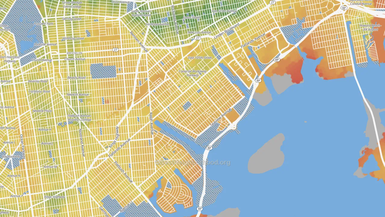 Transit Grade map of Canarsie, Brooklyn, NY