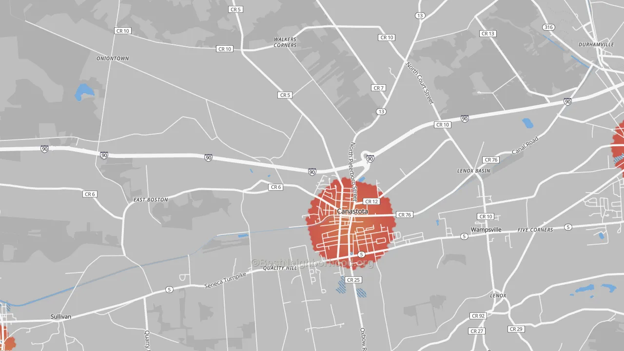 Transit Grade map of Canastota, NY