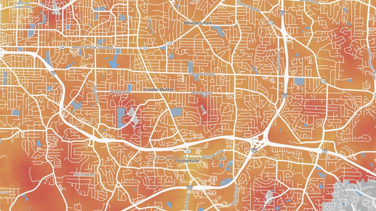 Transit Grade map of Candler-McAfee, GA