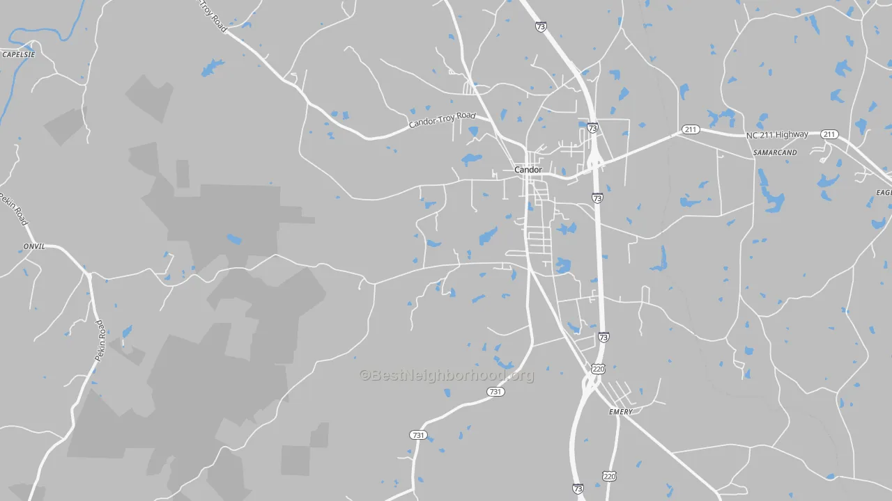Transit Grade map of Candor, NC
