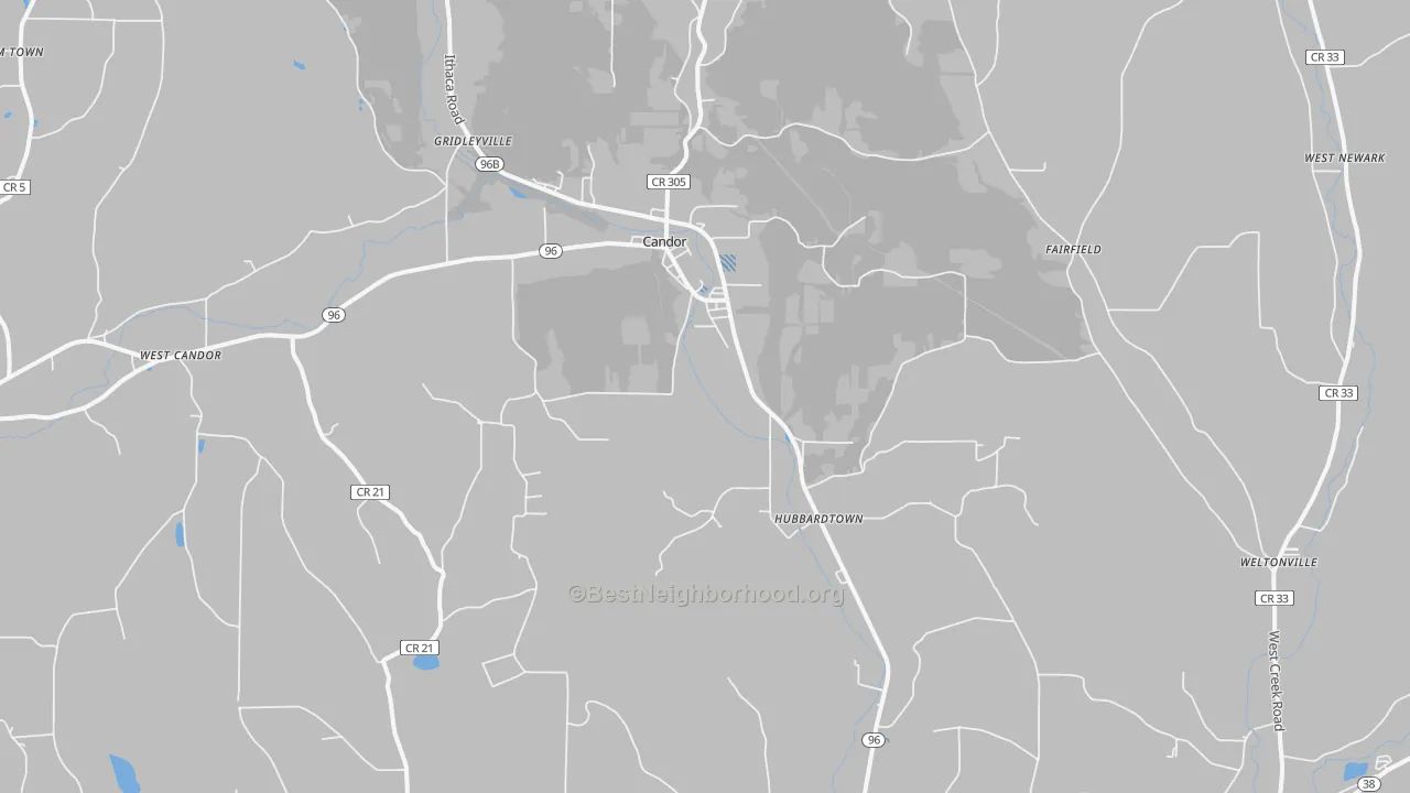 Transit Grade map of Candor, NY