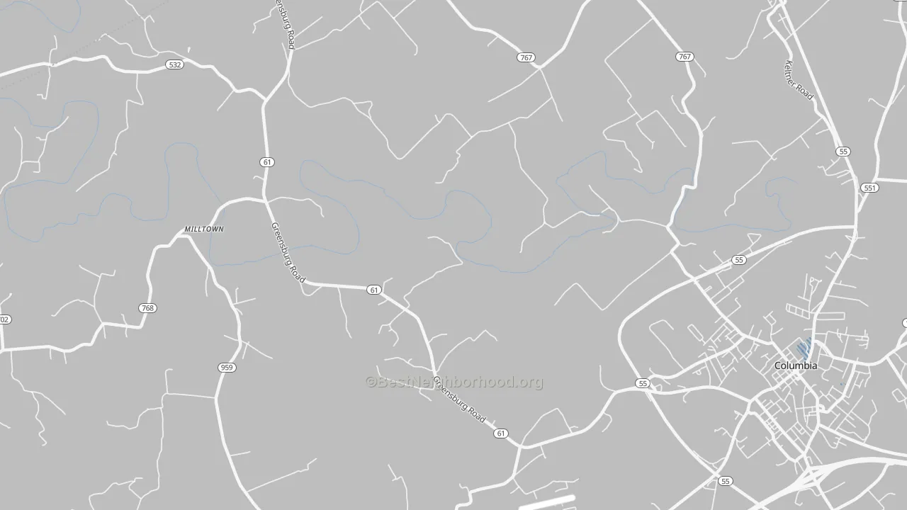 Transit Grade map of Cane Valley, KY