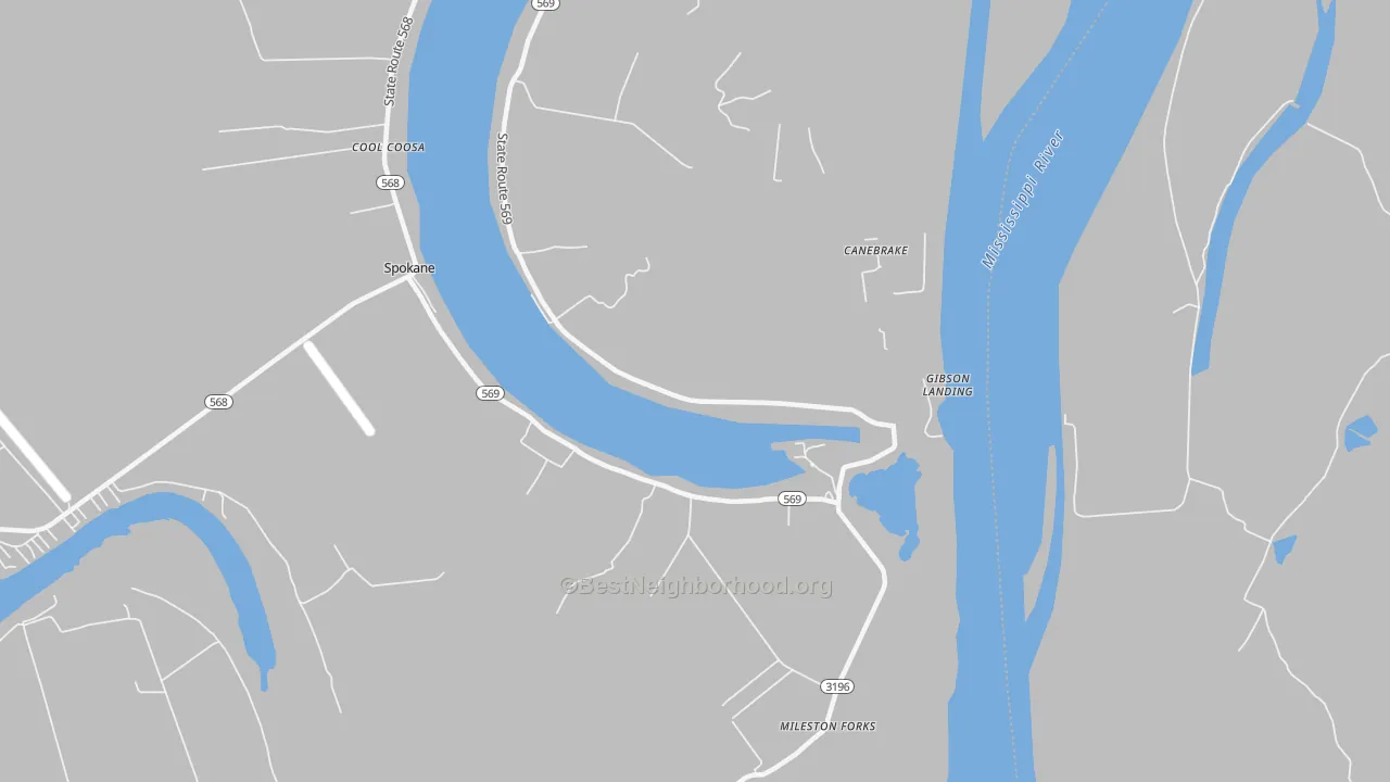 Transit Grade map of Canebrake, LA