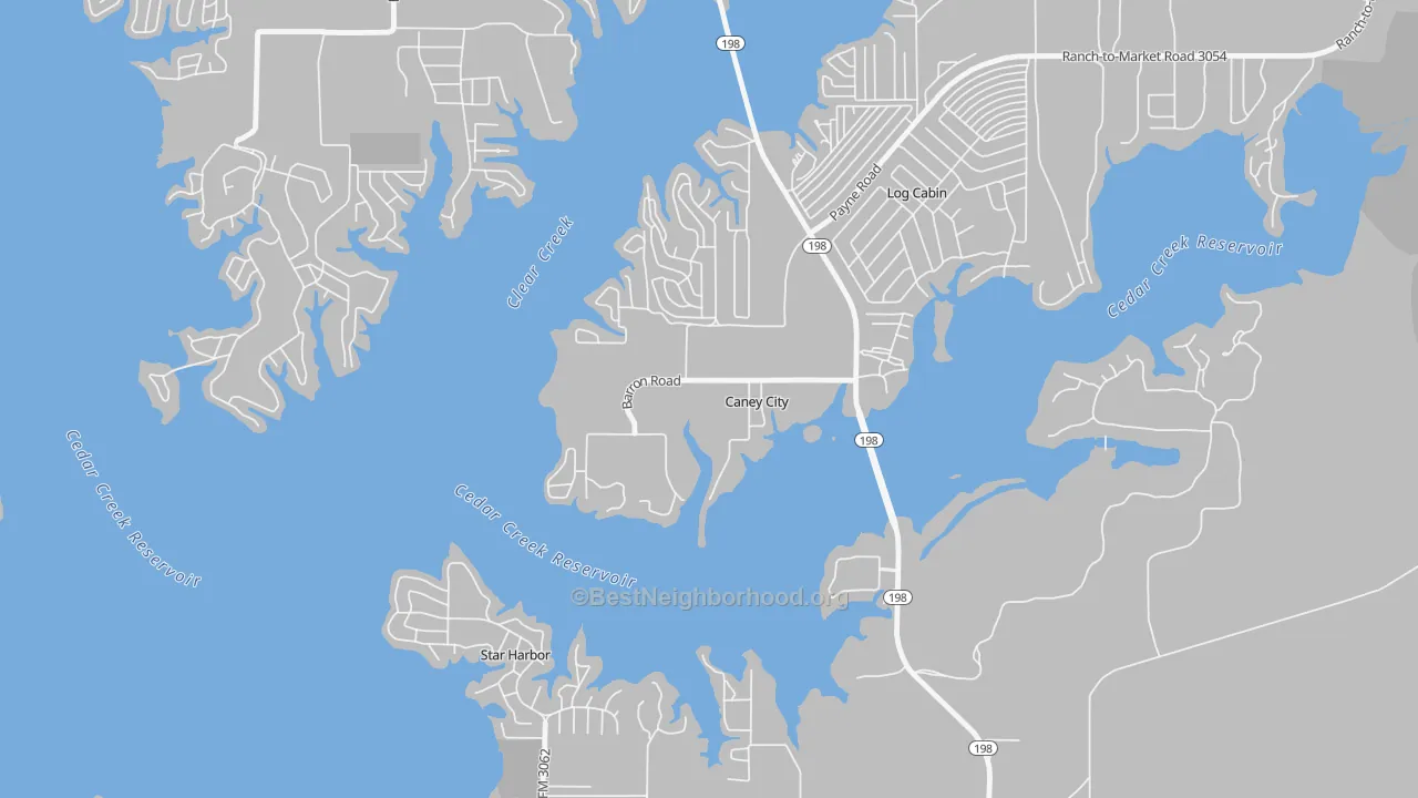 Transit Grade map of Caney City, TX