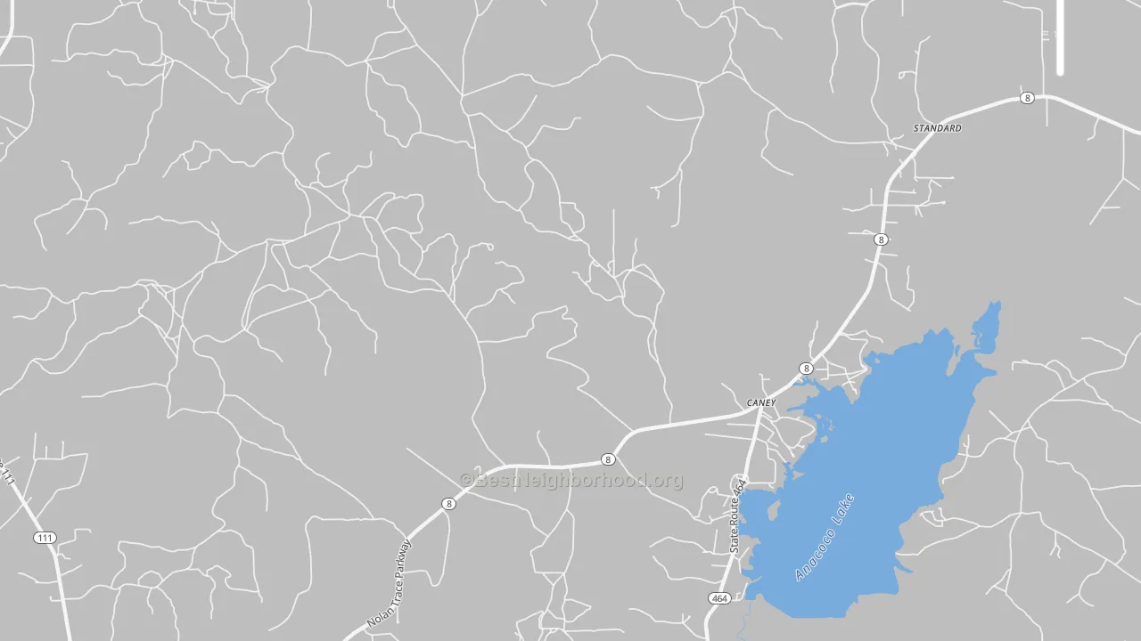 Transit Grade map of Caney, LA