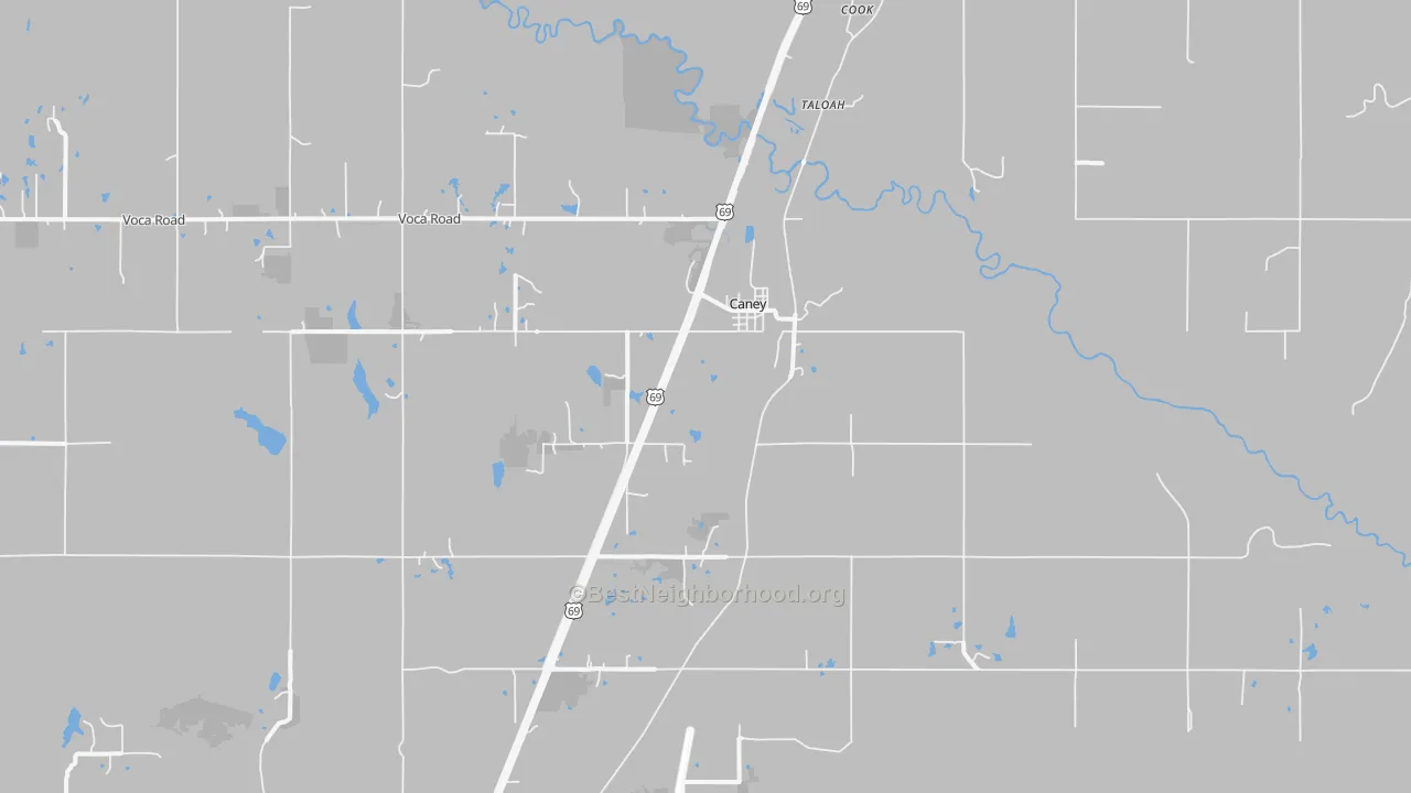 Transit Grade map of Caney, OK