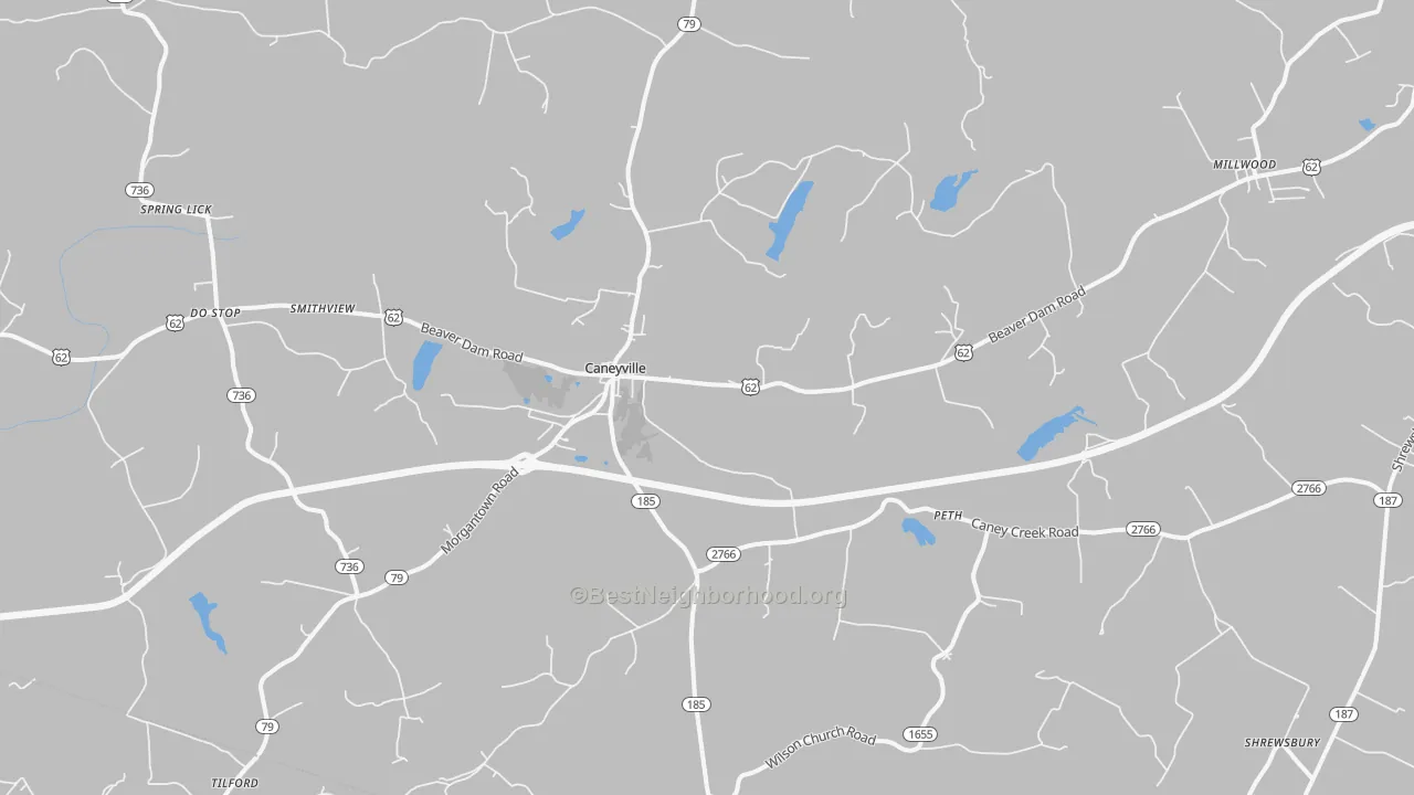 Transit Grade map of Caneyville, KY
