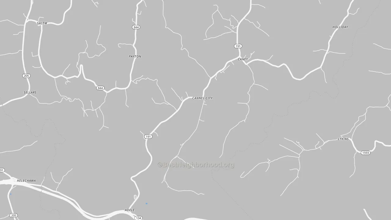 Transit Grade map of Cannel City, KY