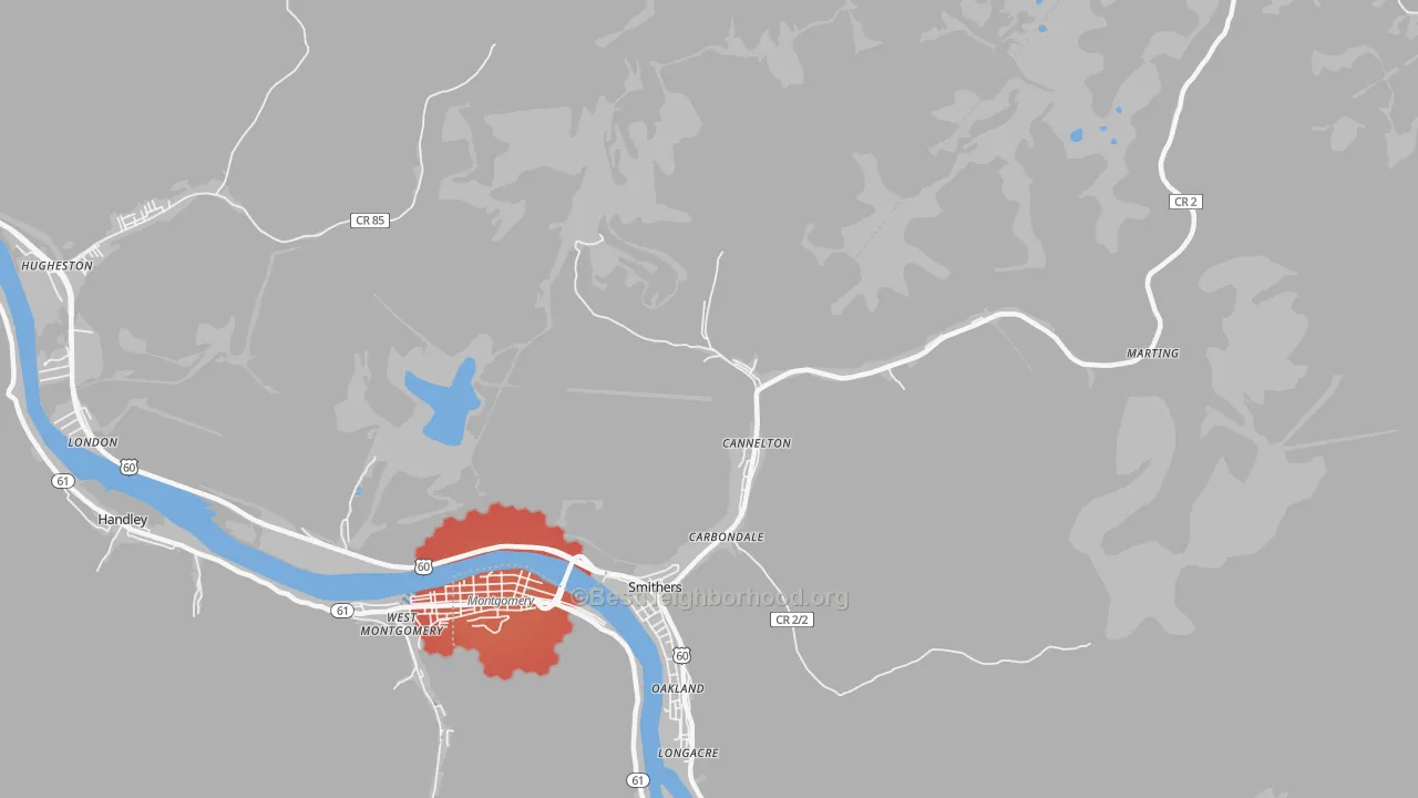 Transit Grade map of Cannelton, WV