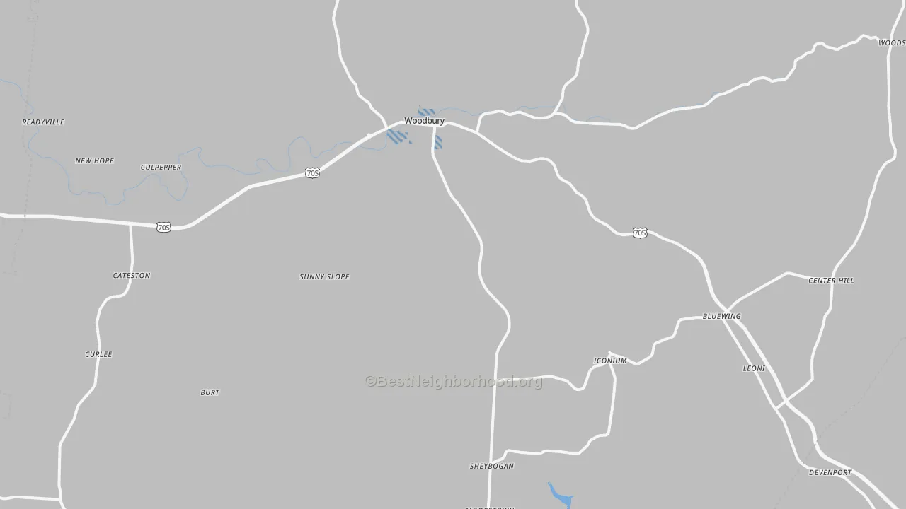 Transit Grade map of Cannon County, TN