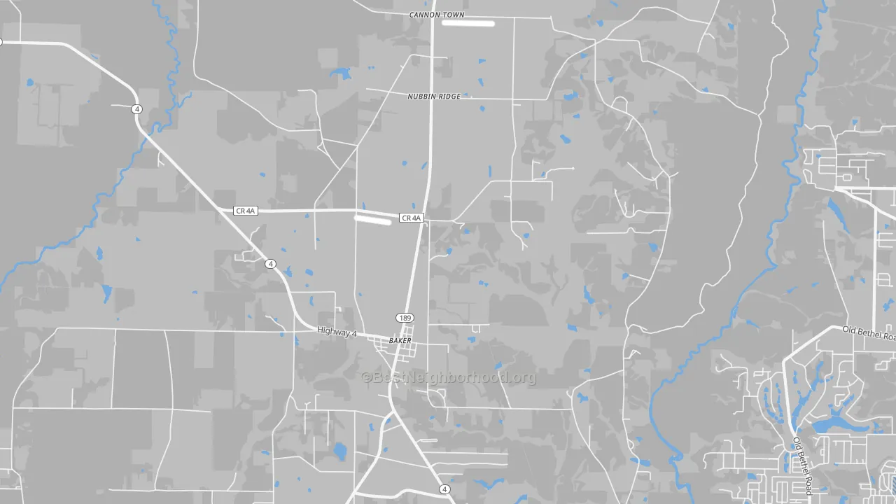Transit Grade map of Cannon Town, FL
