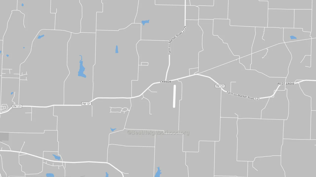 Transit Grade map of Cannon, TX