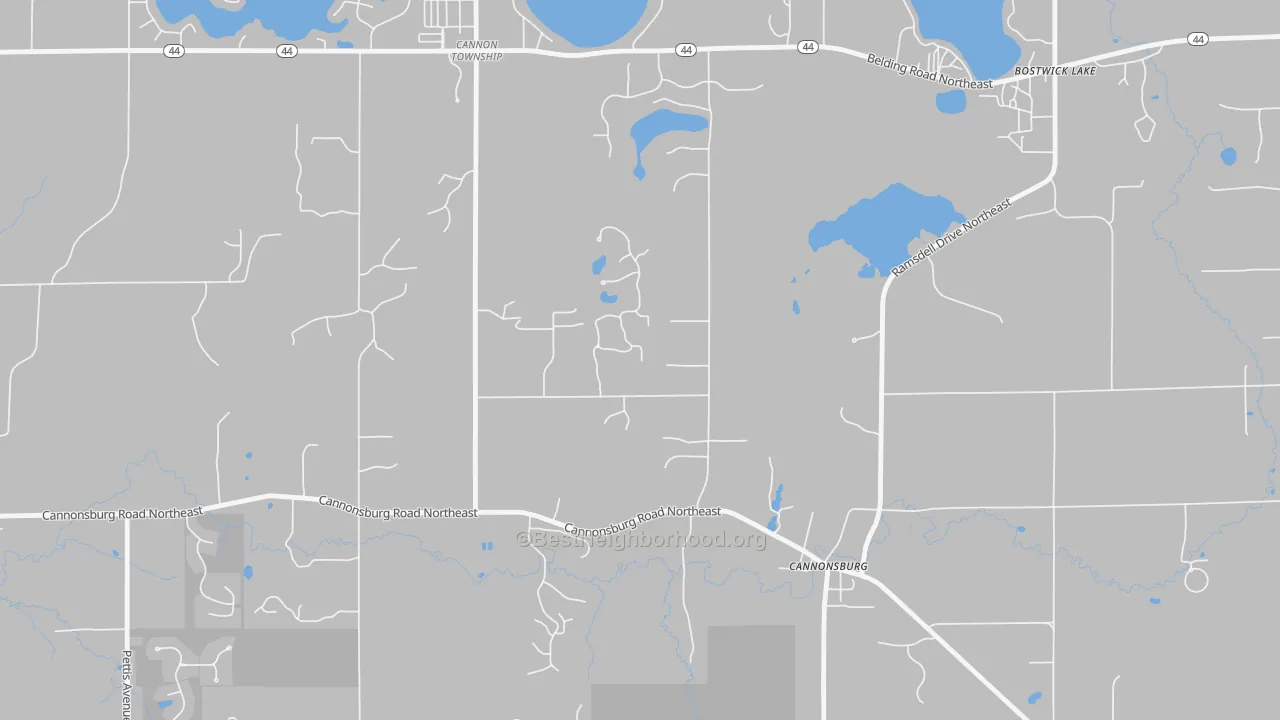 Transit Grade map of Cannonsburg, MI