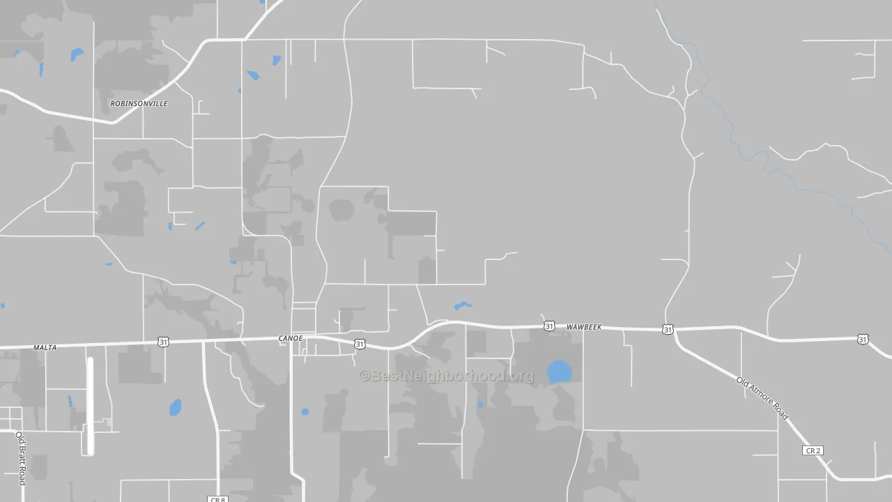 Transit Grade map of Canoe, AL