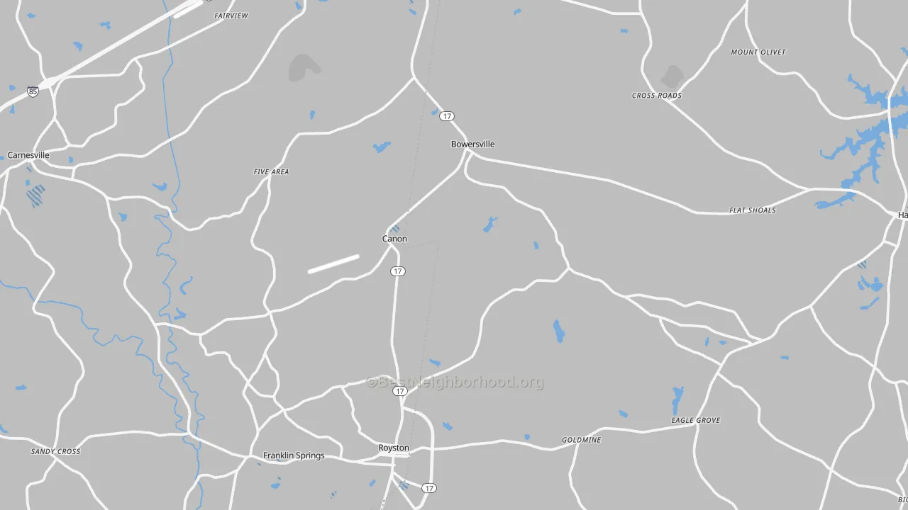 Transit Grade map of Canon, GA
