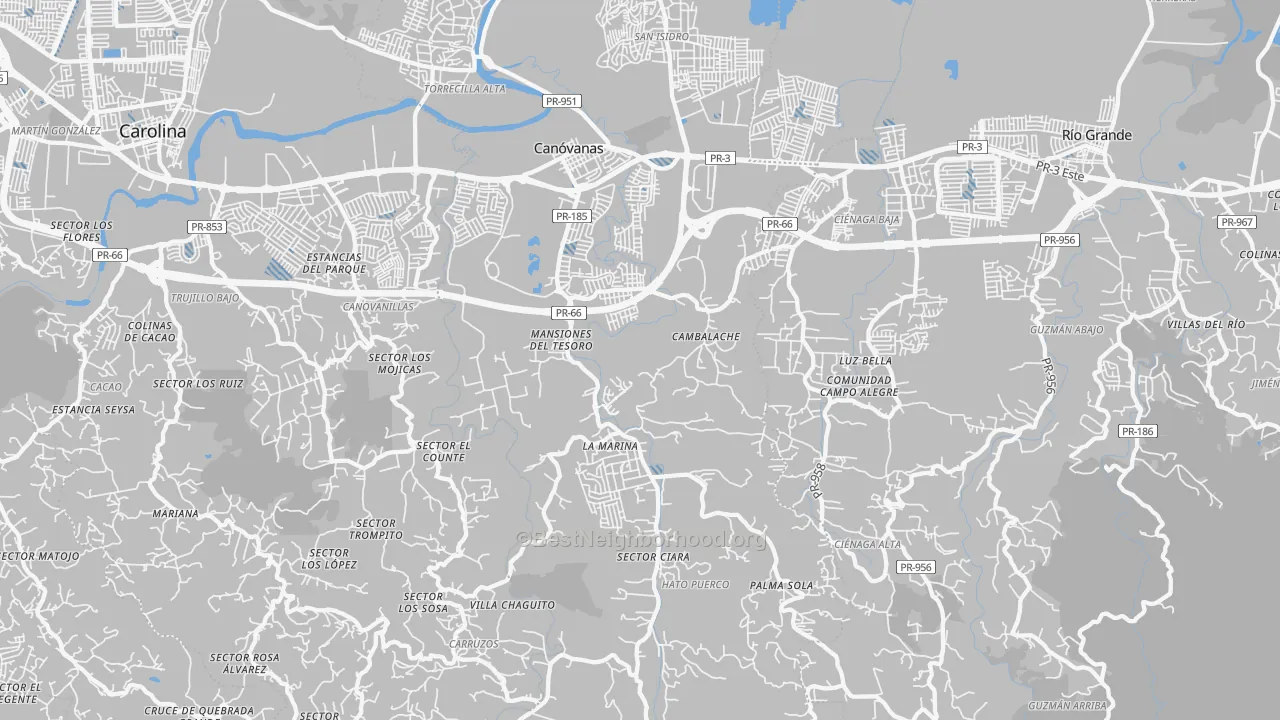 Transit Grade map of Canovanas, PR