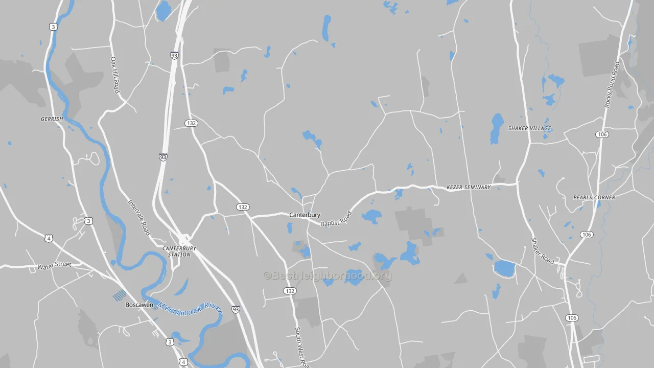 Transit Grade map of Canterbury, NH