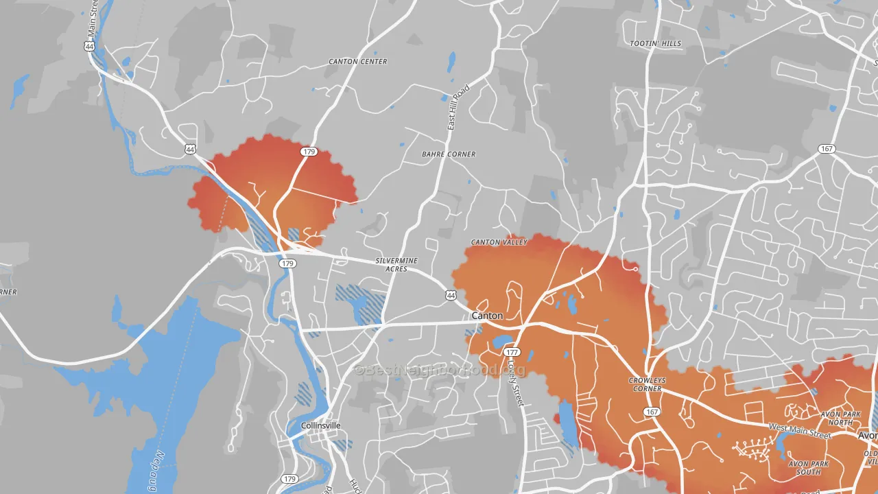 Transit Grade map of Canton, CT
