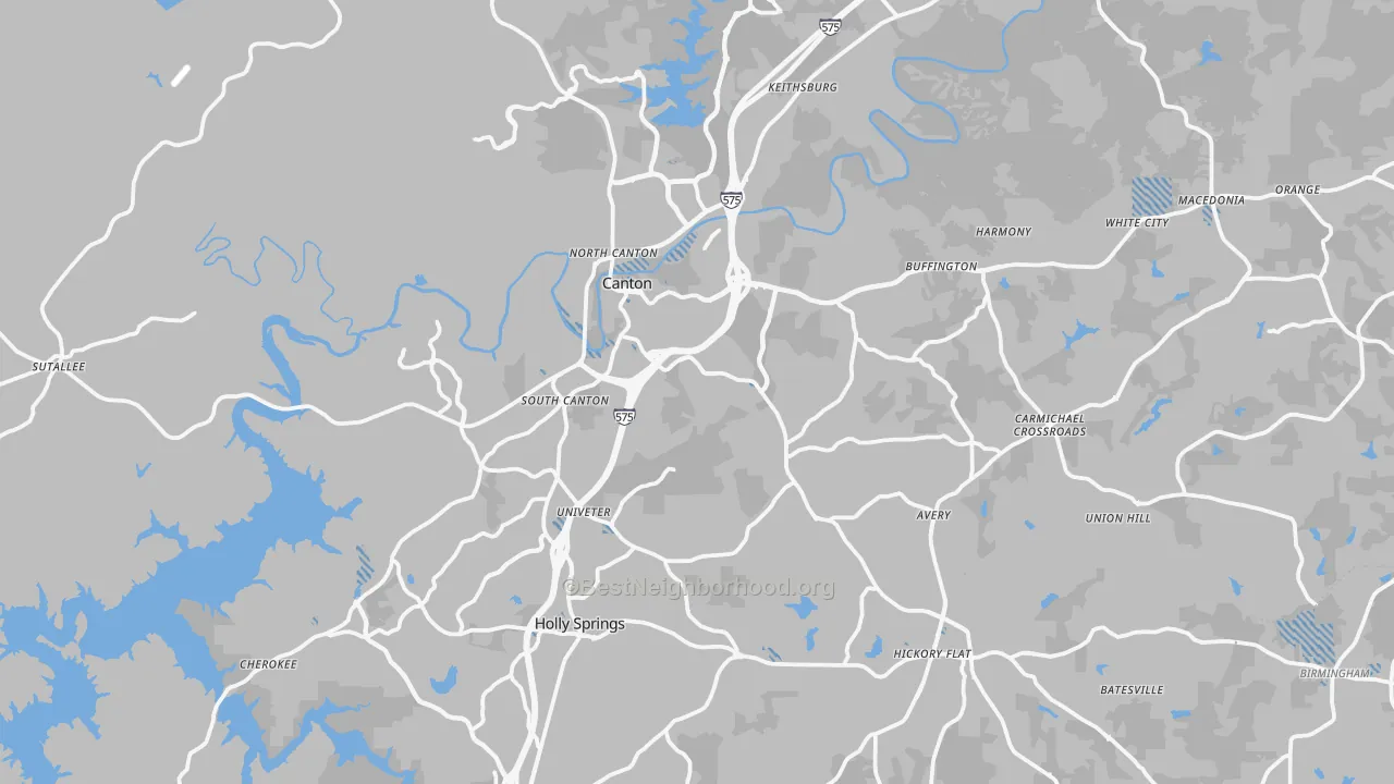 Transit Grade map of Canton, GA