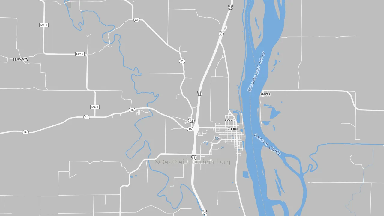 Transit Grade map of Canton, MO