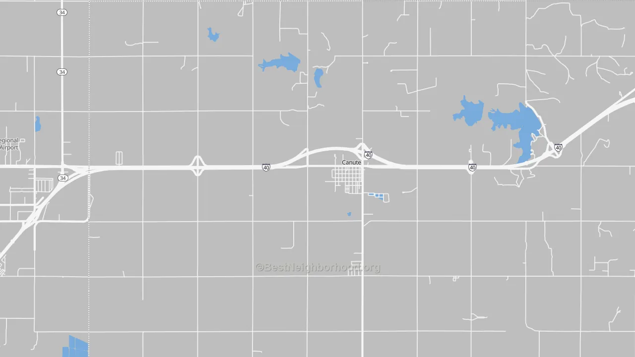 Transit Grade map of Canute, OK