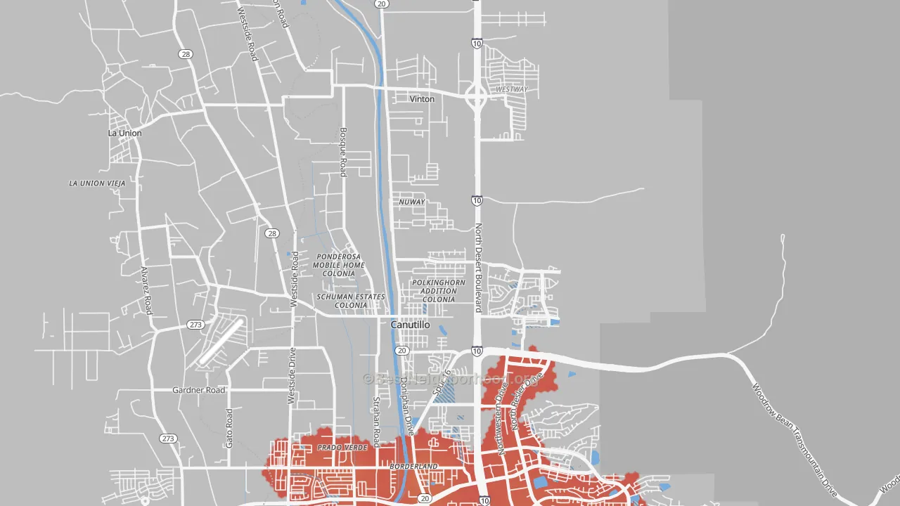 Transit Grade map of Canutillo, TX
