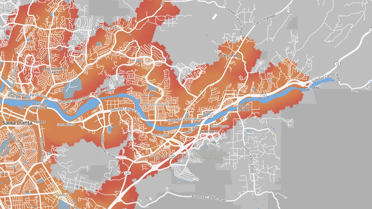 Transit Grade map of Canyon Country, CA