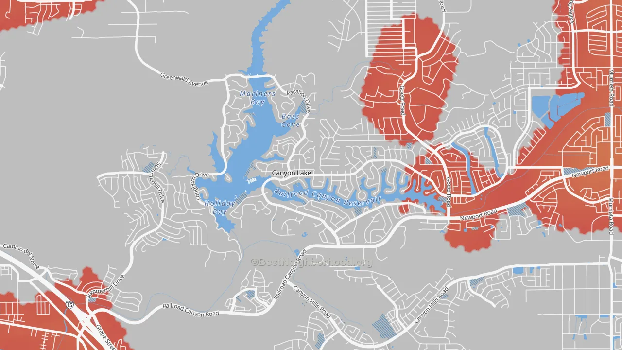 Transit Grade map of Canyon Lake, CA