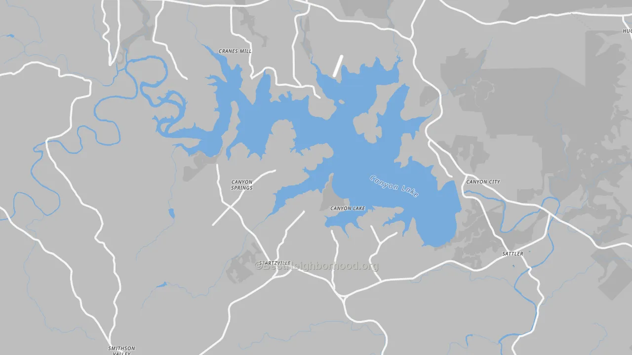 Transit Grade map of Canyon Lake, TX