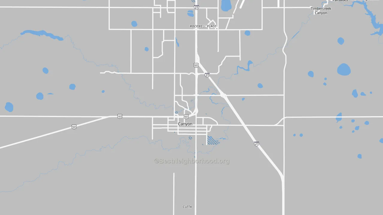 Transit Grade map of Canyon, TX