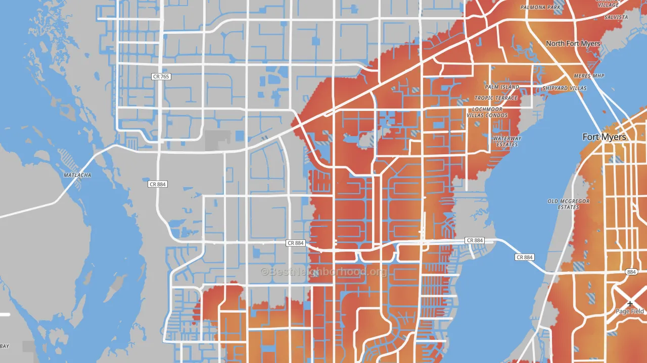 Transit Grade map of Cape Coral, FL