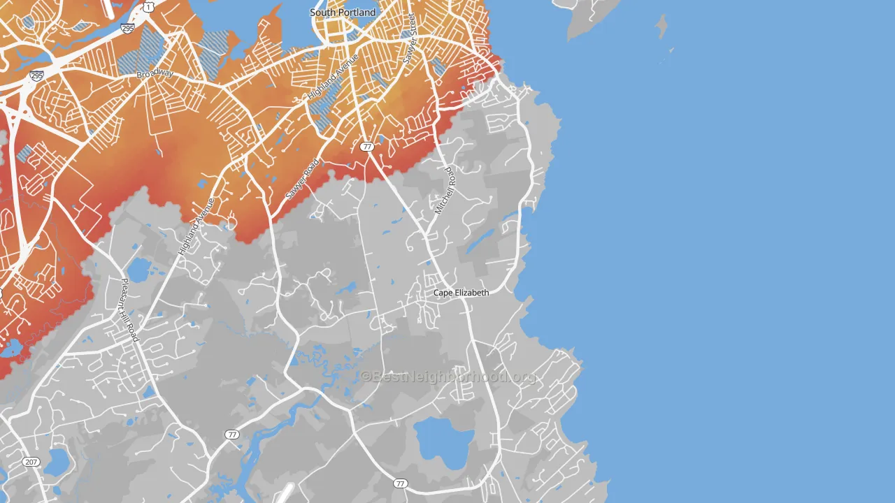 Transit Grade map of Cape Elizabeth, ME