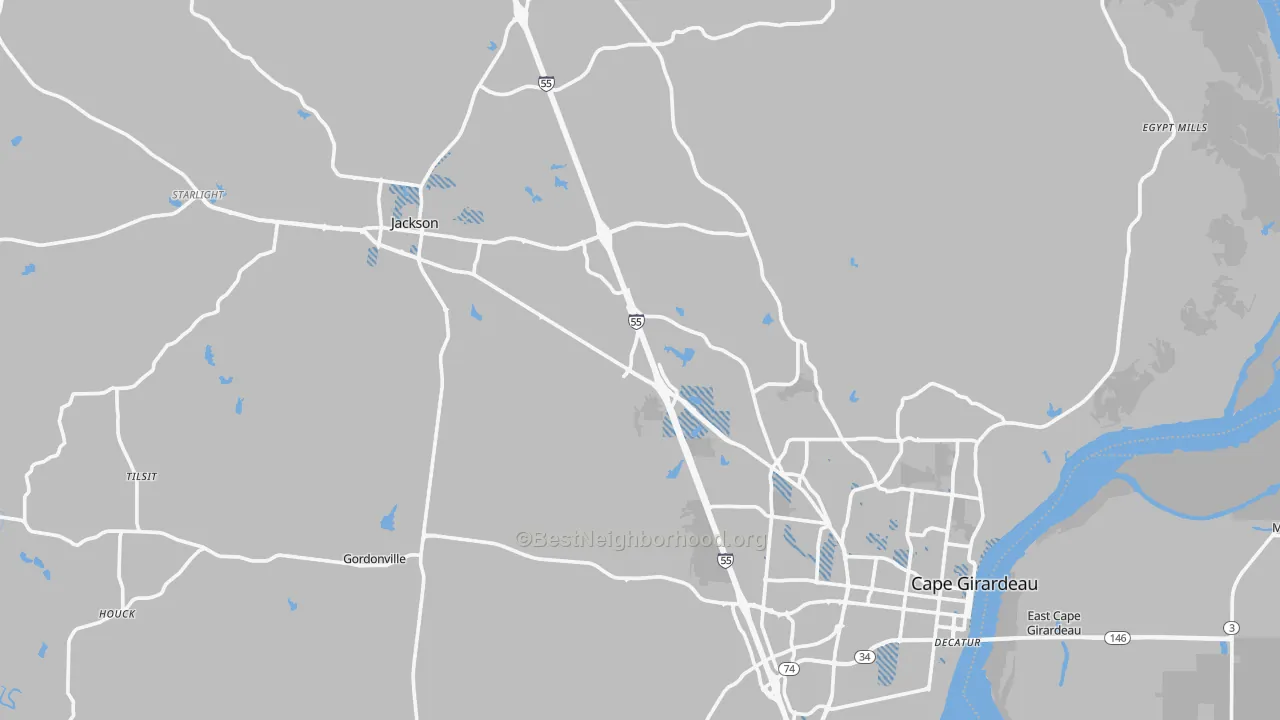Transit Grade map of Cape Girardeau County, MO