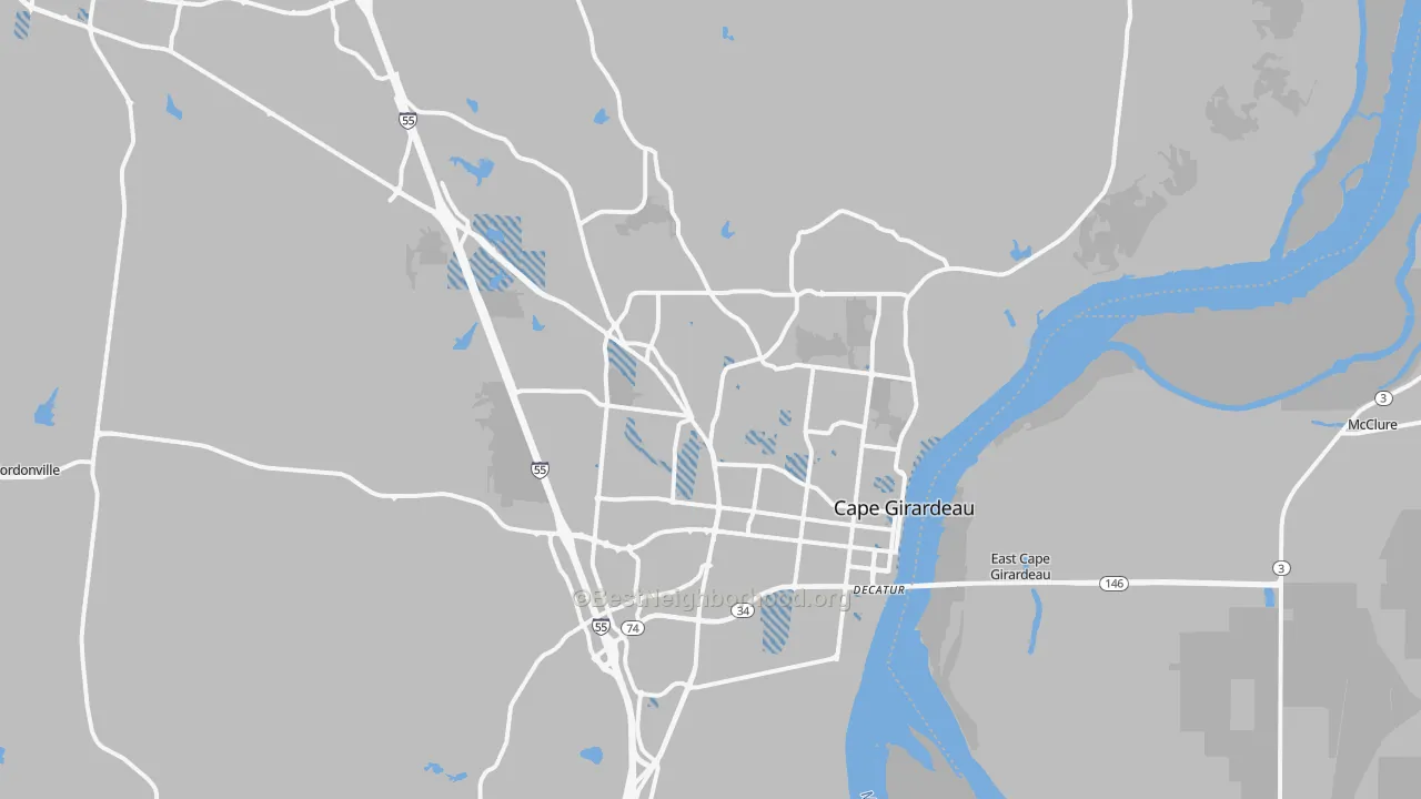 Transit Grade map of Cape Girardeau, MO