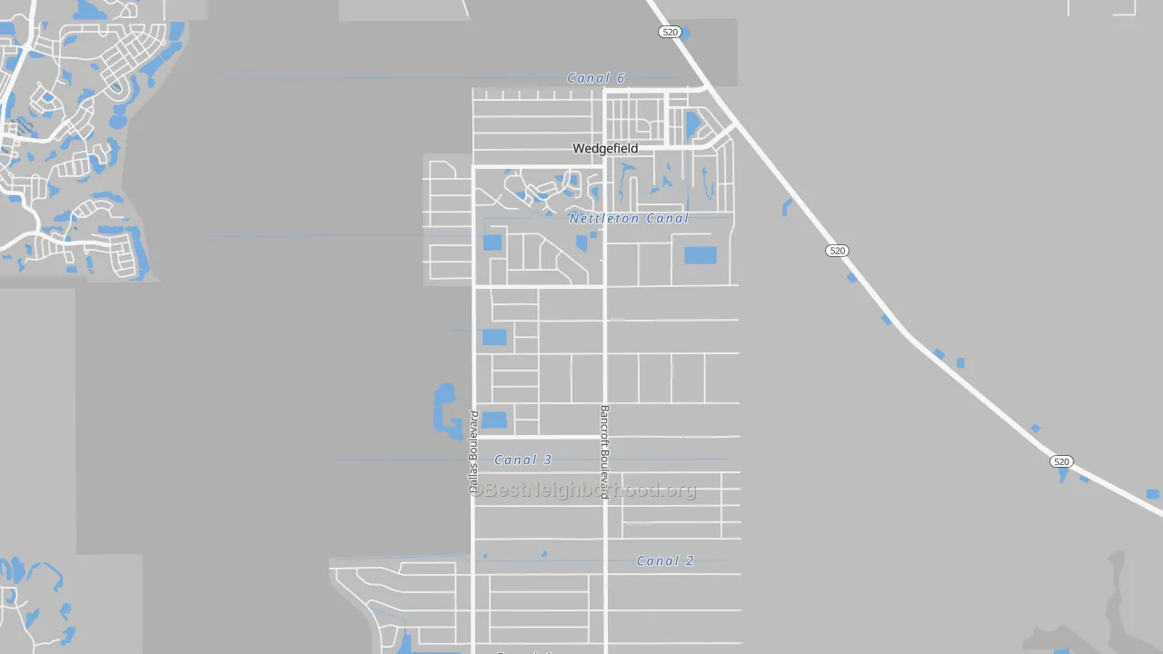 Transit Grade map of Cape Orl Estates, Wedgefield, FL