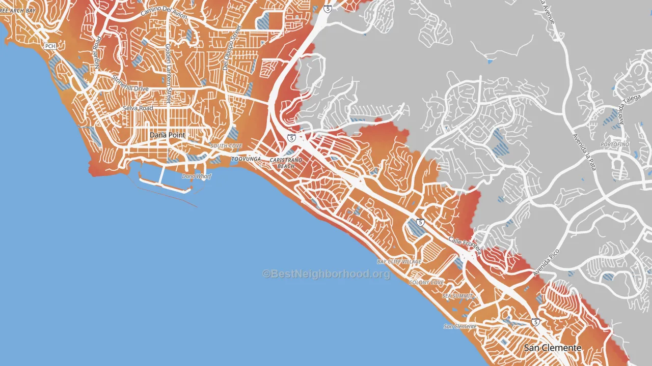 Transit Grade map of Capistrano Beach, CA